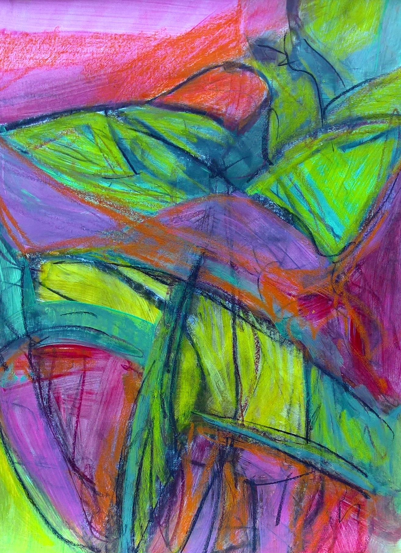 Colour Fields, Mixed media on paper, 40 x 50 cm, Copyright @ 2017 Midge